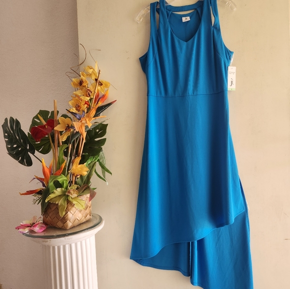 🆕️ Julia Jordan Turquoise Blue Sz 8 Assymetrical Cocktail Prom Party NWT Dress - Picture 8 of 14
